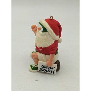 Christmas Ornament 1983 Hallmark Goin' South Hitch Hiking Vacation Santa Holiday